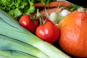 close up of seasonal vegetables