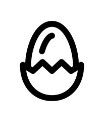 Boiled egg on the egg shell vector icon