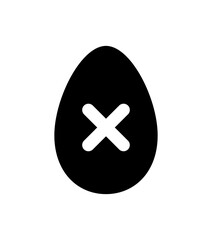Obraz premium Egg allergic prohibition in black icon