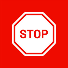 Stop road sign vector symbol