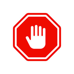 Obraz premium Sign stop red vector illustration