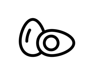 Sliced boil fresh organic eggs icon.