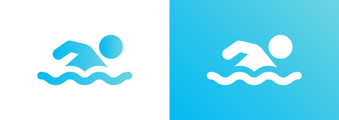 Obraz premium Swimming icon. Man swim in the sea.