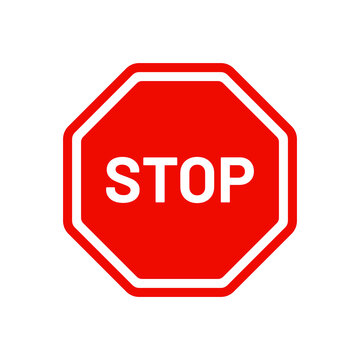 Stop sign isolated on white background.