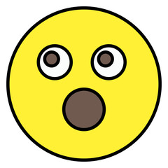 Emoji with surprised expression, shocked emoji icon