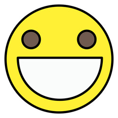 Face with open mouth, icon of laughing emoji 