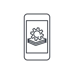 Сustomization and adaptation . App Development for mobile website. Vector linear illustration isolated on white background.