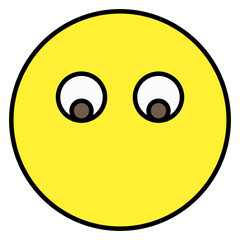 Editable flat design of down eyes emoji 