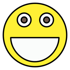 Face with open mouth, icon of laughing emoji 