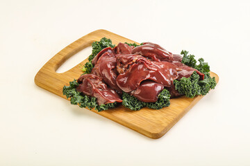 Raw chicken liver for cooking