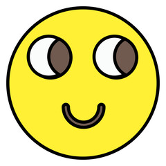 Flat design icon of rolling eyes emoji