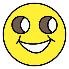 Face with smile, icon of happy emoji 