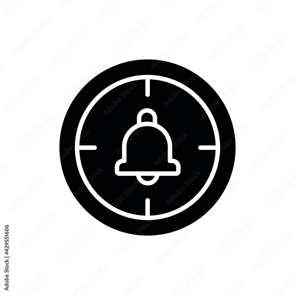 Poster signal on the clock glyph icon. time management. thin line customizable illustration. contour symbol
