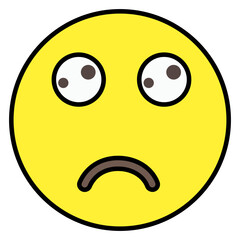 
A trendy vector design of worried face 

