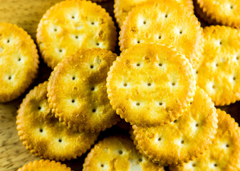 Close up peanut  butter  cookies  sandwich,  in studio  Chiangmai  Thailand