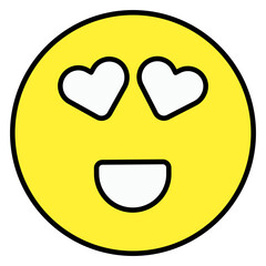 Vector design of heart eyes emoji in flat style 