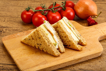 Club sandwich with chicken and cheese