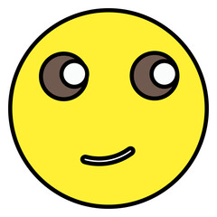 An icon design of smirk emoji 