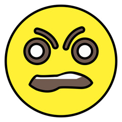 A sad face icon in editable flat style 