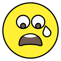 Icon of crying emoji in flat design 
