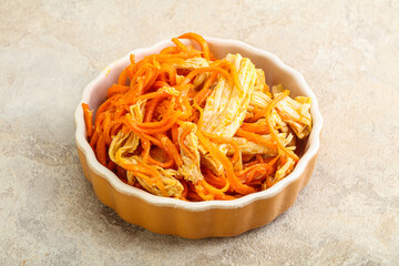 Korean soy asparagus with carrot