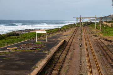 Old Railway Tracks with Dilapidated Unused Platform