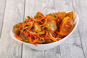 Pickled green tomato with korean carrot