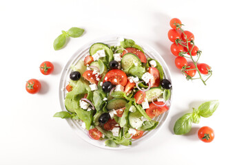 vegetable salad on white background