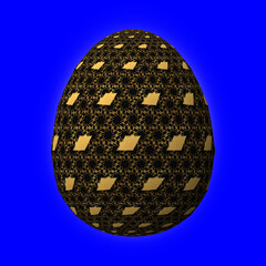 Colorful 3D easter egg on blue background