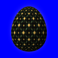 Colorful 3D easter egg on blue background