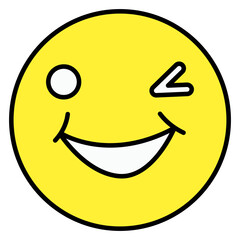 An editable design icon of one eye close emoji 