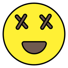 A trendy vector design of dead emoji 