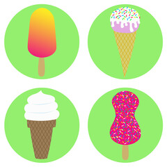 set of ice cream