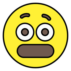 A colorful design icon of grimacing emoticon