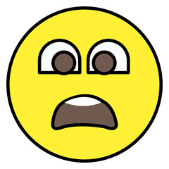 Fototapeta premium Emoji with surprised expression, shocked emoji icon