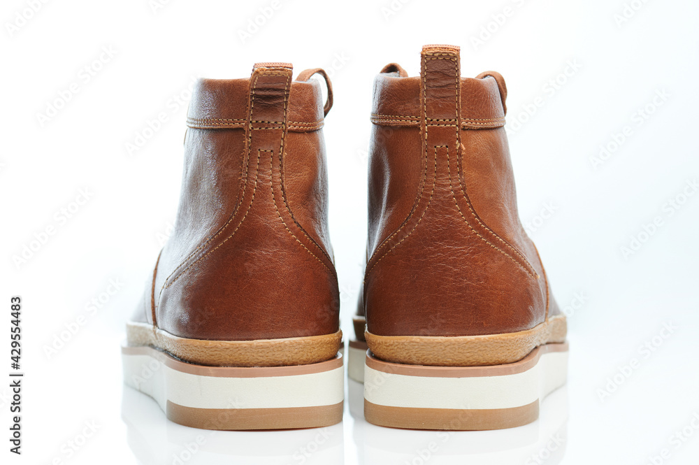 Sticker Pair of leather classic men shoes