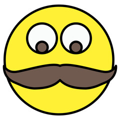 Modern style icon of mustache emoticon