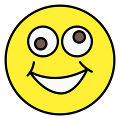 Face with open mouth, icon of laughing emoji 