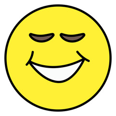 A unique design icon of cheerful emoji 