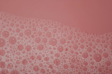 Small bubble on red water background