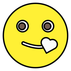 A creative design icon of kiss emoji 