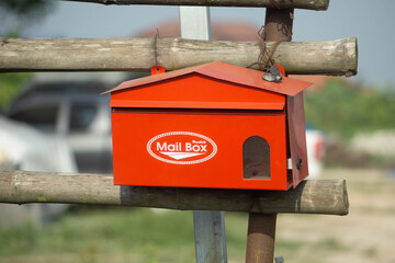 Fototapeta na wymiar Close up Red Mail Box