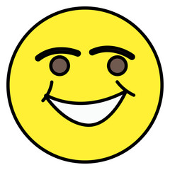 A unique design icon of cheerful emoji 
