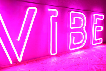 Pink neon sign vibe. Trendy style. Neon sign. Custom neon. Home decor.