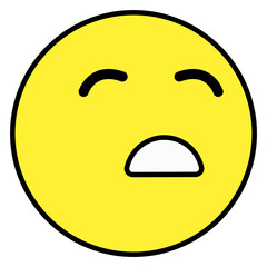 Astonished emoji icon, editable vector 