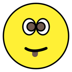 Flat design icon of rolling eyes emoticon 