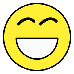 Face with open mouth, icon of laughing emoji 