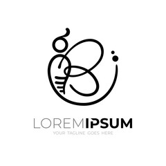 modern line design with bee icon, animal logos