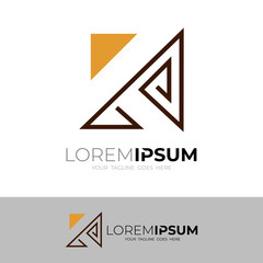 Abstract letter K logo with technology, play and line style