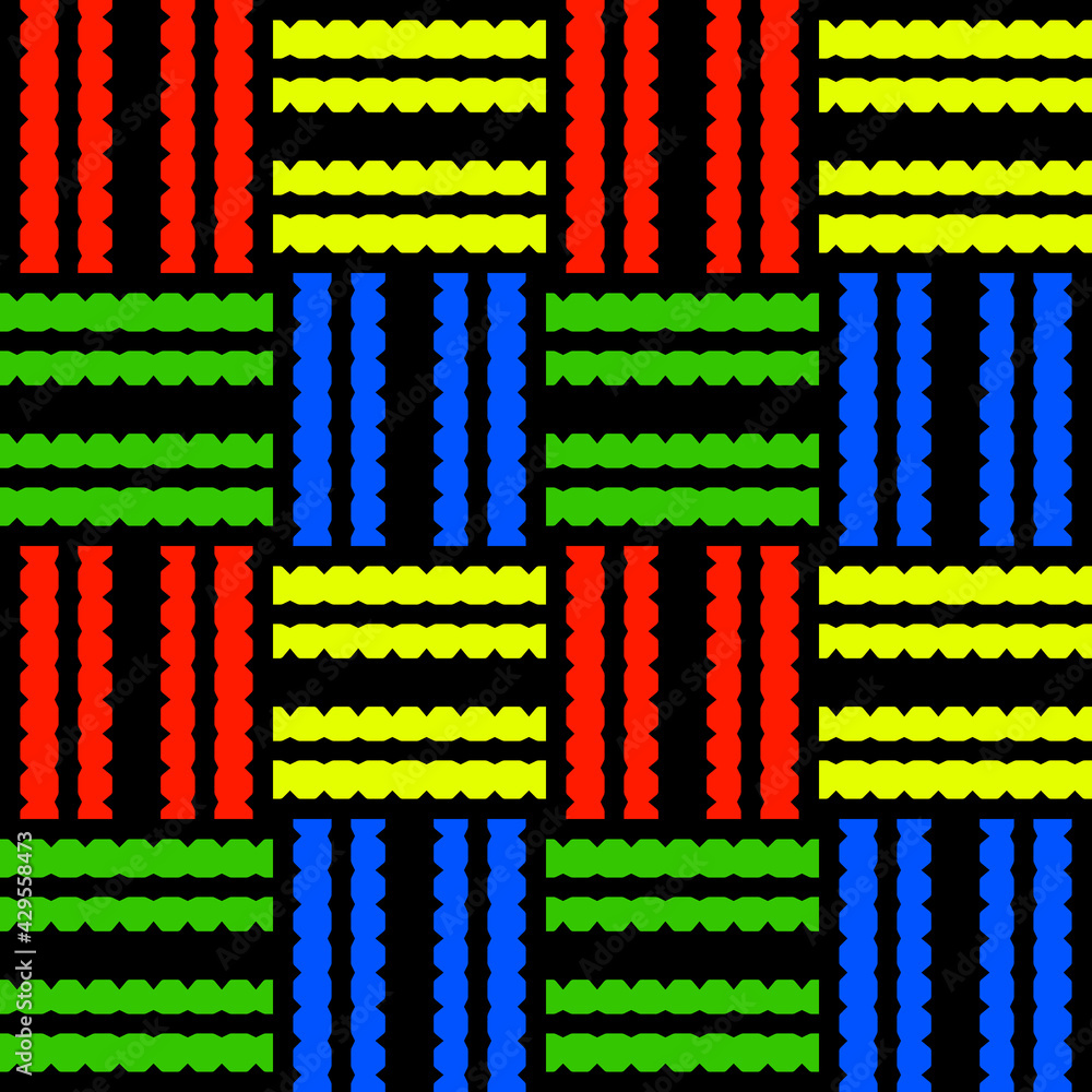 Poster colorful barbed tile. multicolor same and seamless barber pattern. vector.